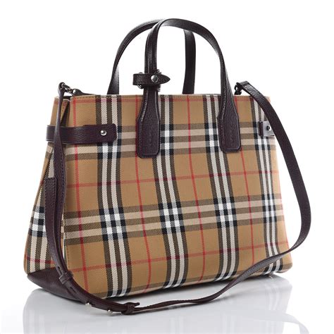 burberry small banner in vintage check handbag deep claret|BURBERRY Goatskin Vintage Check Small Banner Tote Black .